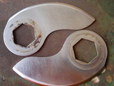 after image of rotor slicer sharpened