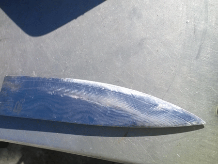 before image of damaged Shun knife