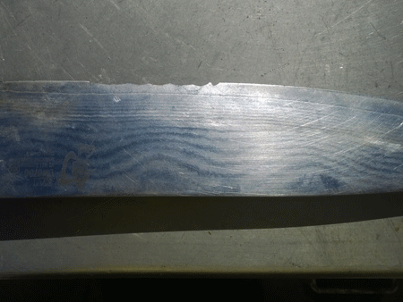 before image of damaged Shun knife